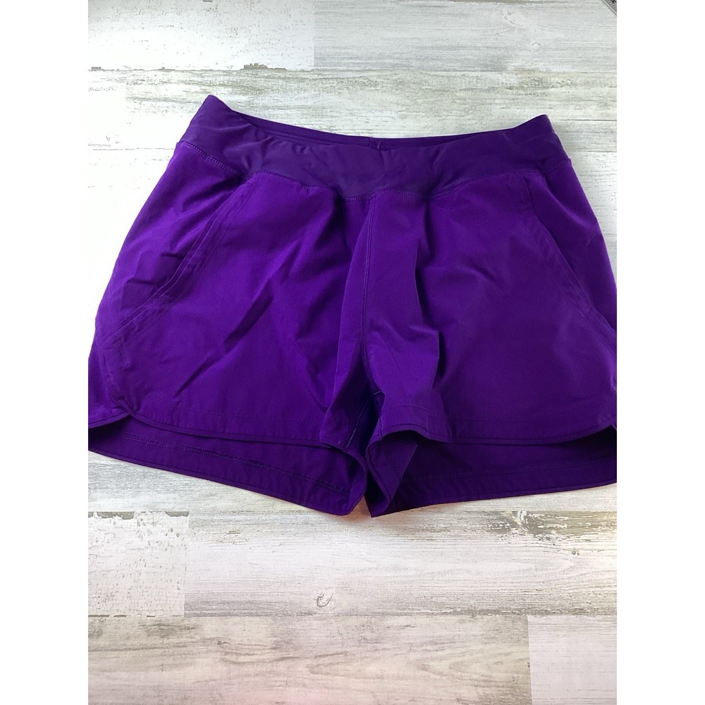 Lands End Womens Size 16 Purple Swim Shorts Tie Waist Built In Underwear